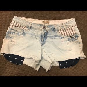 American flag jean shorts
